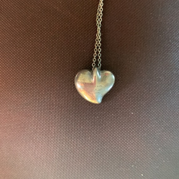 Irregular shaped heart necklace reversible silver - Picture 6 of 12